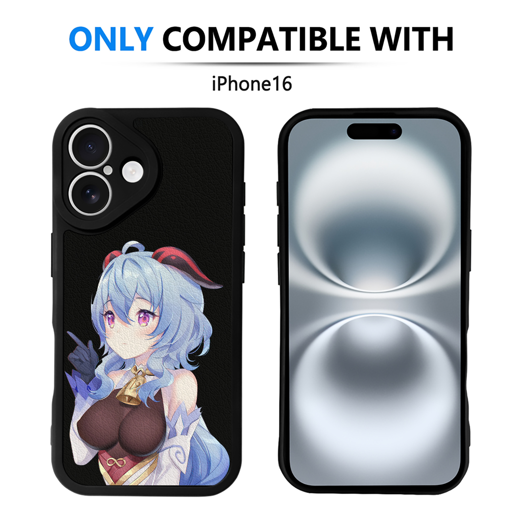 げんし神 甘雨 かんう genshin Ganyu 【iPhone 16シリーズ対応】シリコンスマホケース（レザー調） 材質：シリコン